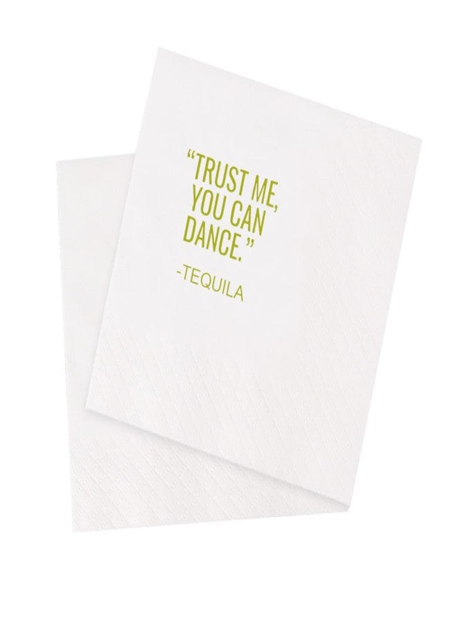 VOWFOO Funny Cocktail Napkins 100Pcs Trust Me You Can Dance Tequila Paper Disposable Party Napkins For Bachelorette Bridal Shower Birthday New Year's Eve Girls' Night Party 5 x 5 2-ply (Tequila) - Image 1